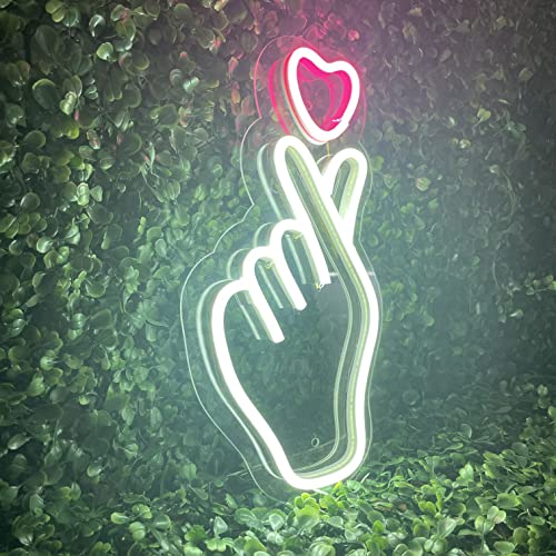 BTS Hand K-Pop Heart Hand neon light (6x12 inches)