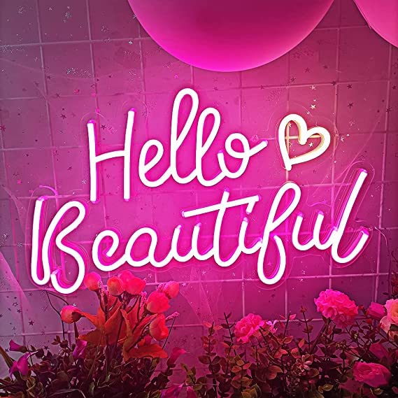 Hello Beautiful (16 X 10) - Neonsignsindia