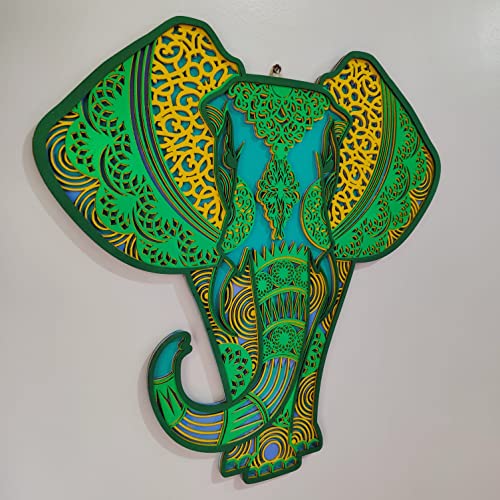 Wooden Wall Art Hanging Wall Home Decoration Living Room, Office , Hotel (18x 18 inch ELEPHANT)