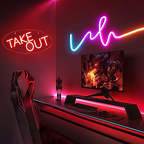Take-Out Available Neon Sign,Take Out Neon Light for Restaurant Decorations,Restaurant Neon Sign for Bar,Store,Bedroom,birthday,Christmas Gift,Size16.1 * 7.5inches(JTLD020)