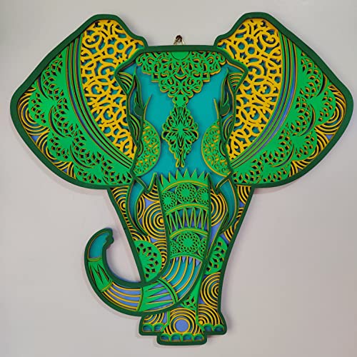 Wooden Wall Art Hanging Wall Home Decoration Living Room, Office , Hotel (18x 18 inch ELEPHANT)