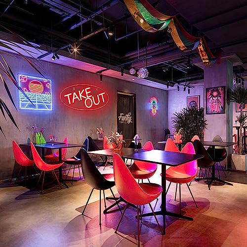 Take-Out Available Neon Sign,Take Out Neon Light for Restaurant Decorations,Restaurant Neon Sign for Bar,Store,Bedroom,birthday,Christmas Gift,Size16.1 * 7.5inches(JTLD020)
