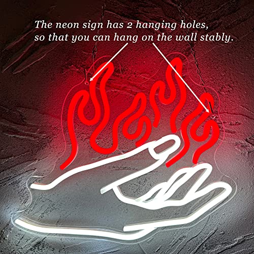 Fire Hand Neon Sign (14.1*11.8in)