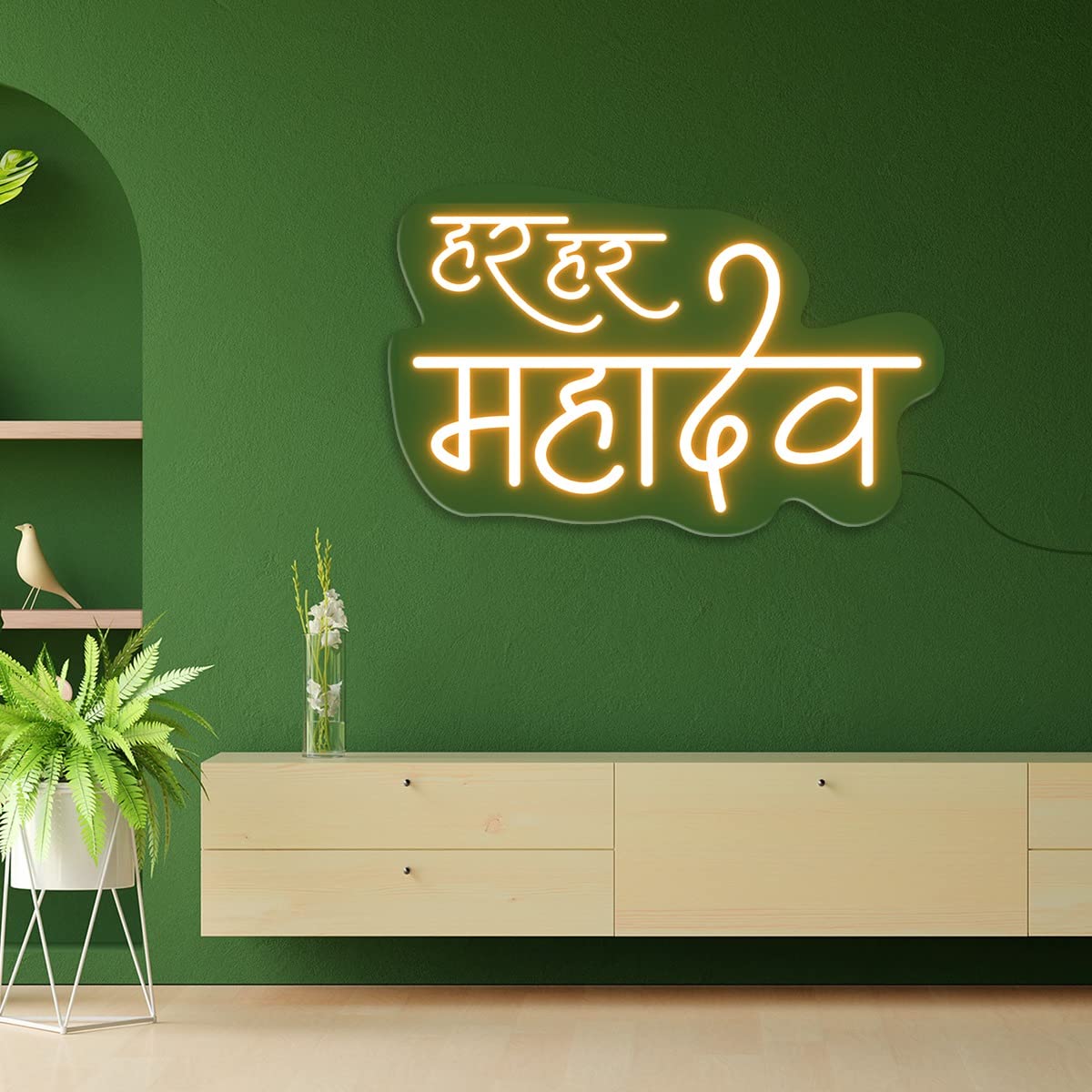 Har Har Mahadev Led Neon Light Sign Wall Decor | Led Neon Light Sign | Customized Led Neon Light Sign | Custom ned Led Sign | Wall Decor | Giftings (20 by 20 inches)