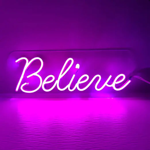 Believe Neon Sign (6x12 inches) - Neonsignsindia
