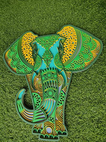 Wooden Wall Art Hanging Wall Home Decoration Living Room, Office , Hotel (18x 18 inch ELEPHANT)