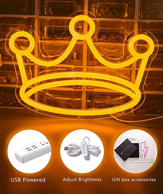 Crown Neon Signs(14 X 10 Inches) - Neonsignsindia