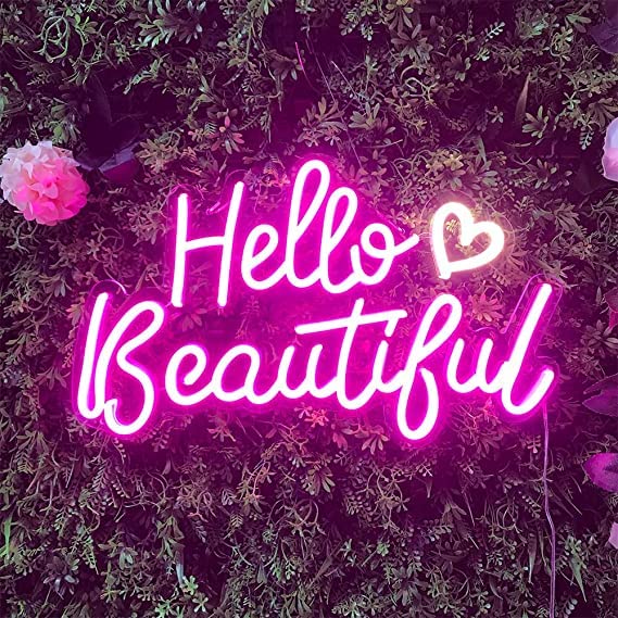 Hello Beautiful (16 X 10) - Neonsignsindia