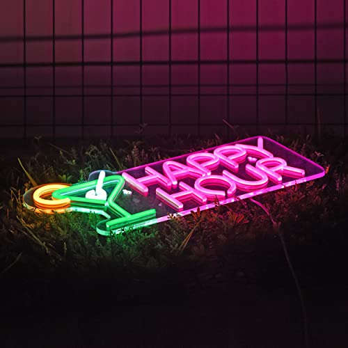 Cocktails Happy Hour Neon Sign (12x17 inches) Neonsignsindia