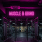 Muscle & Grind Neon Sign – Gym Motivation LED Light