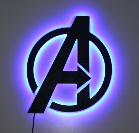 Avengers Logo LED Neon Sign – Marvel Wall Art for Gaming Room & Bedroom - LED Neon Sign