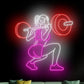 Female Weightlifter Neon Sign – Gym Motivation LED Neon Light