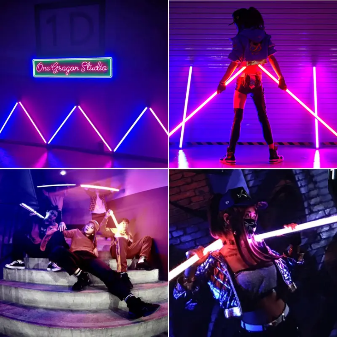 360° RGB Flow Effect unbreakable material tube (Size 46 Inch tall 1 Inch Broad) football room Neonsignsindia