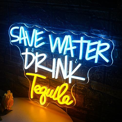 Save Water Drink Tequila Neon Sign (16x24 inches)