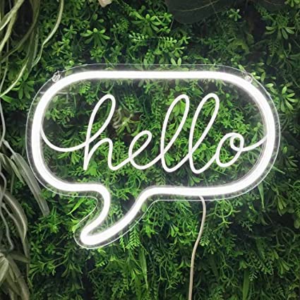 Hello Neon Sign (White_Hello)