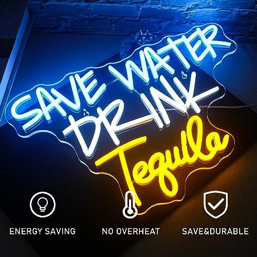 Save Water Drink Tequila Neon Sign (16x24 inches)