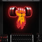 Flaming Dumbbell Neon Sign – Gym Motivation LED Light
