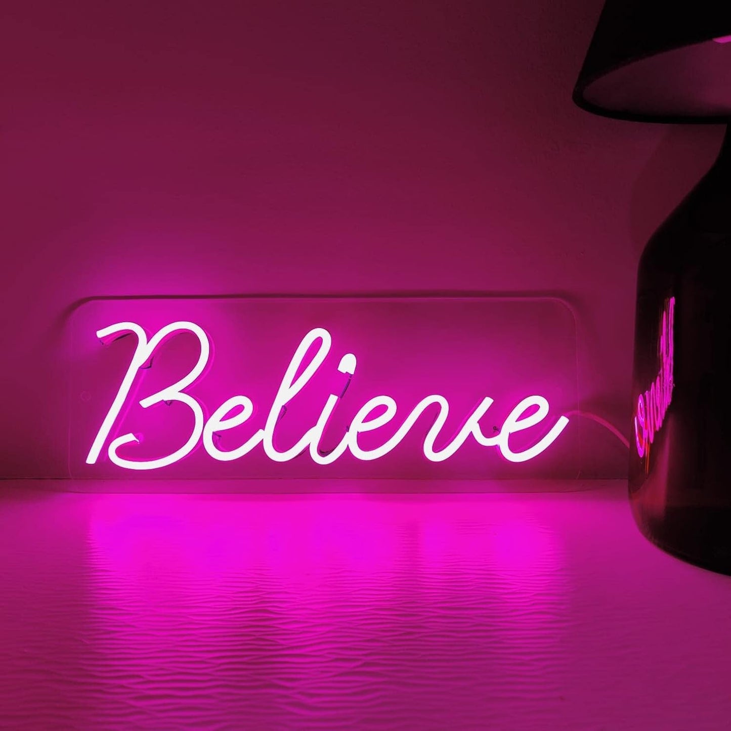 NEON SIGNS INDIA Believe Neon Sign (6x12 inches) (Purple)