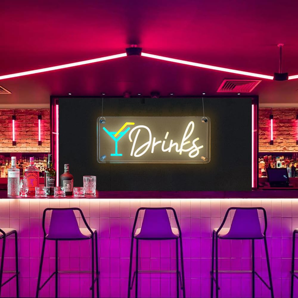 Drinks Neon Signs (7x16 inches)