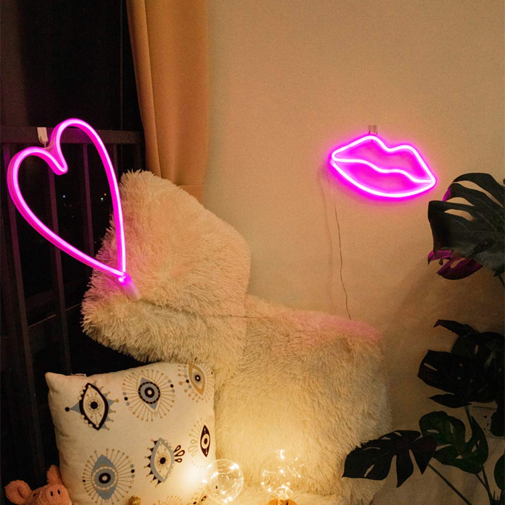 Lip Light up Neon Signs (6*10 inches)