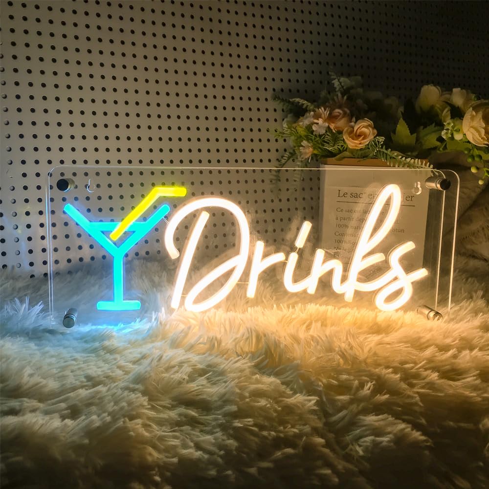 Drinks Neon Signs (7x16 inches)