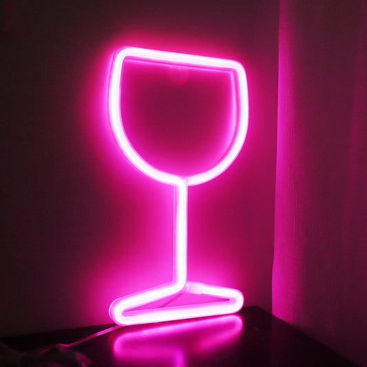 Wine Glass Neon Signs (6x10 inches)