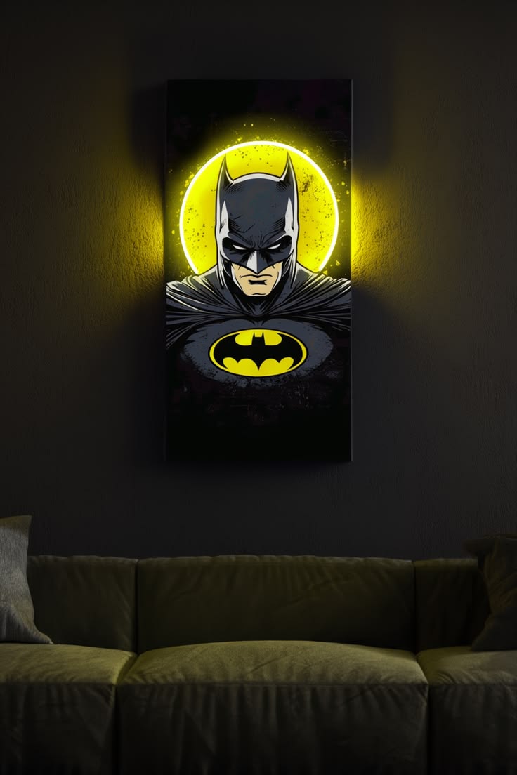 Batman Inspired LED Neon SIGN + BACKLIT  Wall Sign – Superhero Bat Signal Light Neonsignsindia