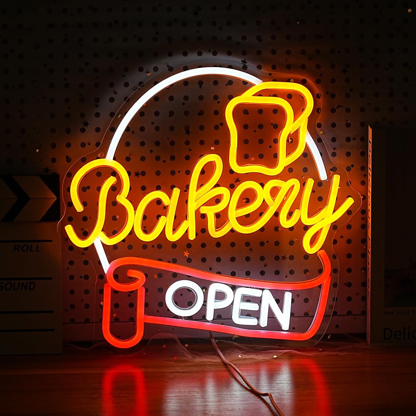 Bakery Open Neon Sign (14x14 Inches)