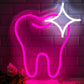 Neon Sign Pink Tooth (12*13 inches)