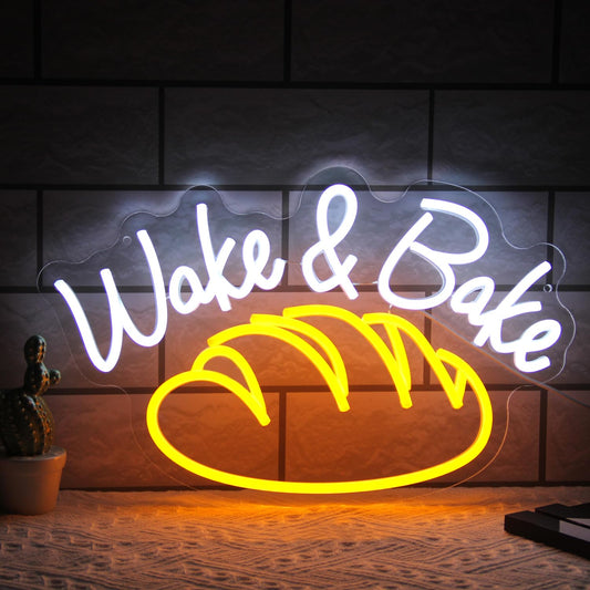 Wake And Bake Neon Sign Bakery (11x17 inches)