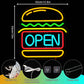 Burger Open Neon (12x13 inches)