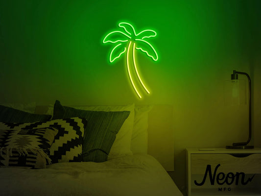 Palm Tree Neon Sign 10 X 14 inches (Green/Yellow)