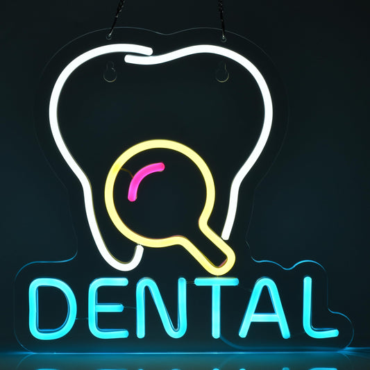 Dental Neon Sign Tooth 13" x 12.6"