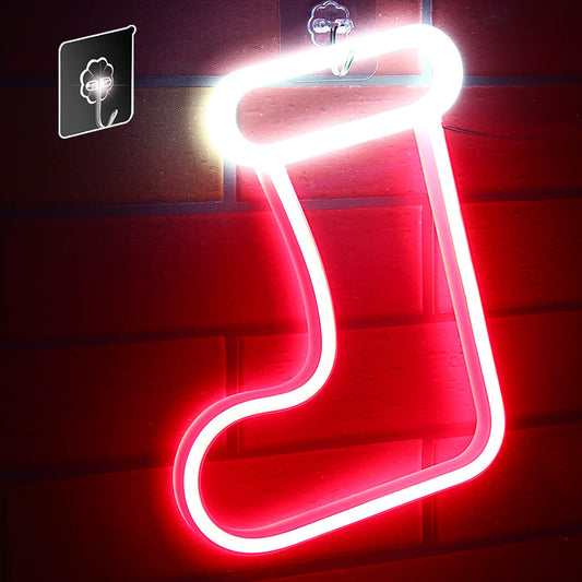 Christmas Stocking Neon Signs (9x5 inches)