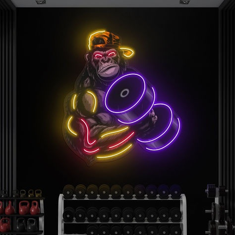 Gorilla Gym Neon Sign – Beast Mode LED Workout Light