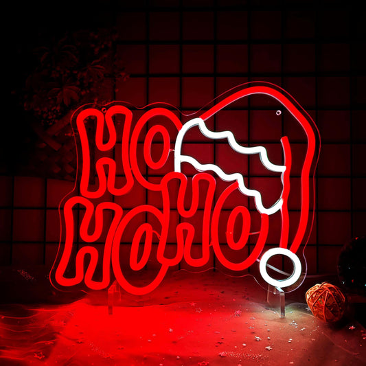 Merry Christmas Neon Sign - HOHOHO LED Neon Sign (14*13 inches)