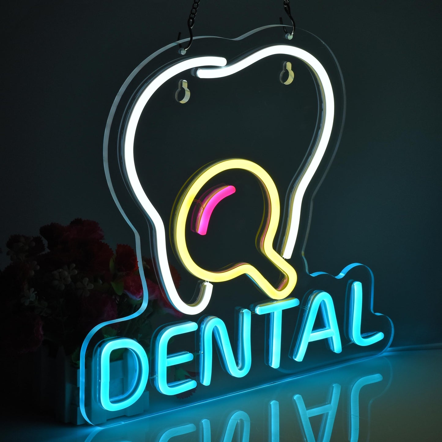 Dental Neon Sign Tooth 13" x 12.6"