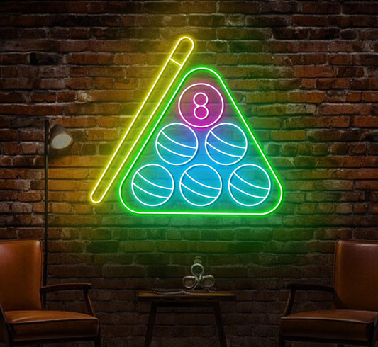 8 ball/Snooker Neon sign 18*18 inches