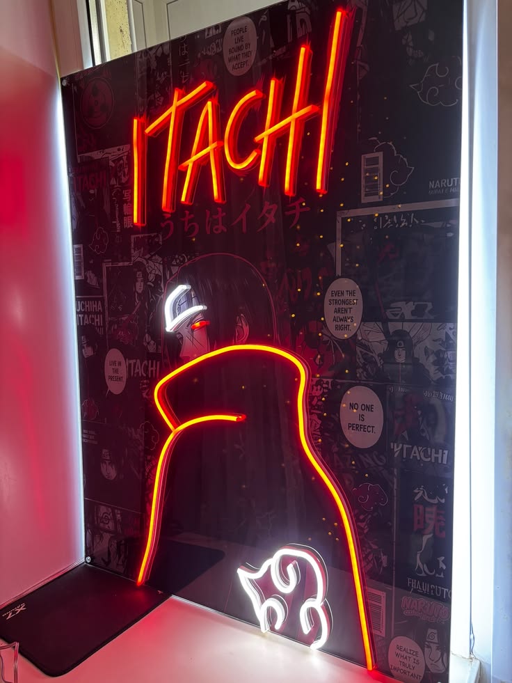 Itachi Uchiha LED Neon Sign | Anime Wall Art | Akatsuki Neon Light for Gaming Room, Bedroom & Anime Setup