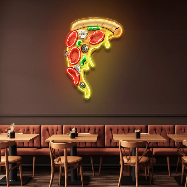 Pizza Slice Neon Sign – LED Wall Light for Cafés, Restaurants & Homes