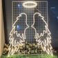 Angel Wings Neon Wall Art with Halo – LED Photo Wall Décor