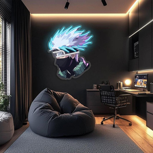 Masked Anime Ninja Neon Wall Art – LED Neon Sign for Game Room & Bedroom Decor