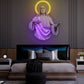 Sacred Heart Jesus Neon Wall Art – Halo & Robe LED Neon Sign for Bedroom, Prayer Room & Christian Home Décor