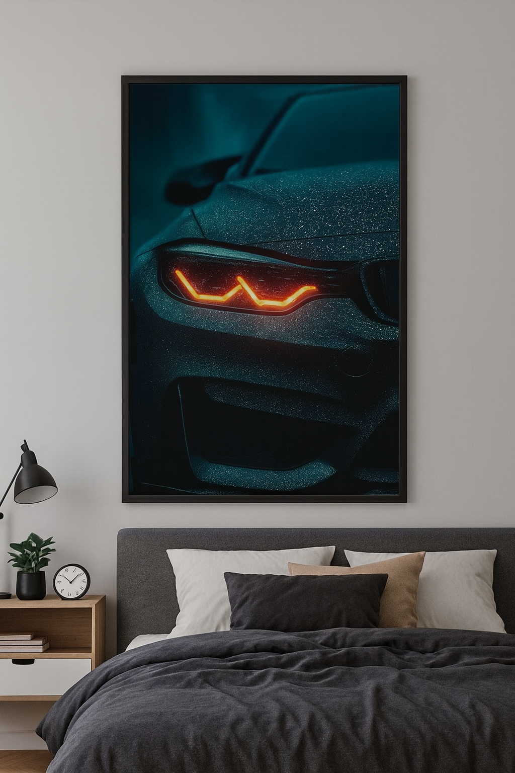 Red Fury Neon Car Poster – Night Drive Wall Art