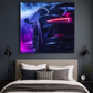 Neon Drift Porsche Wall Art