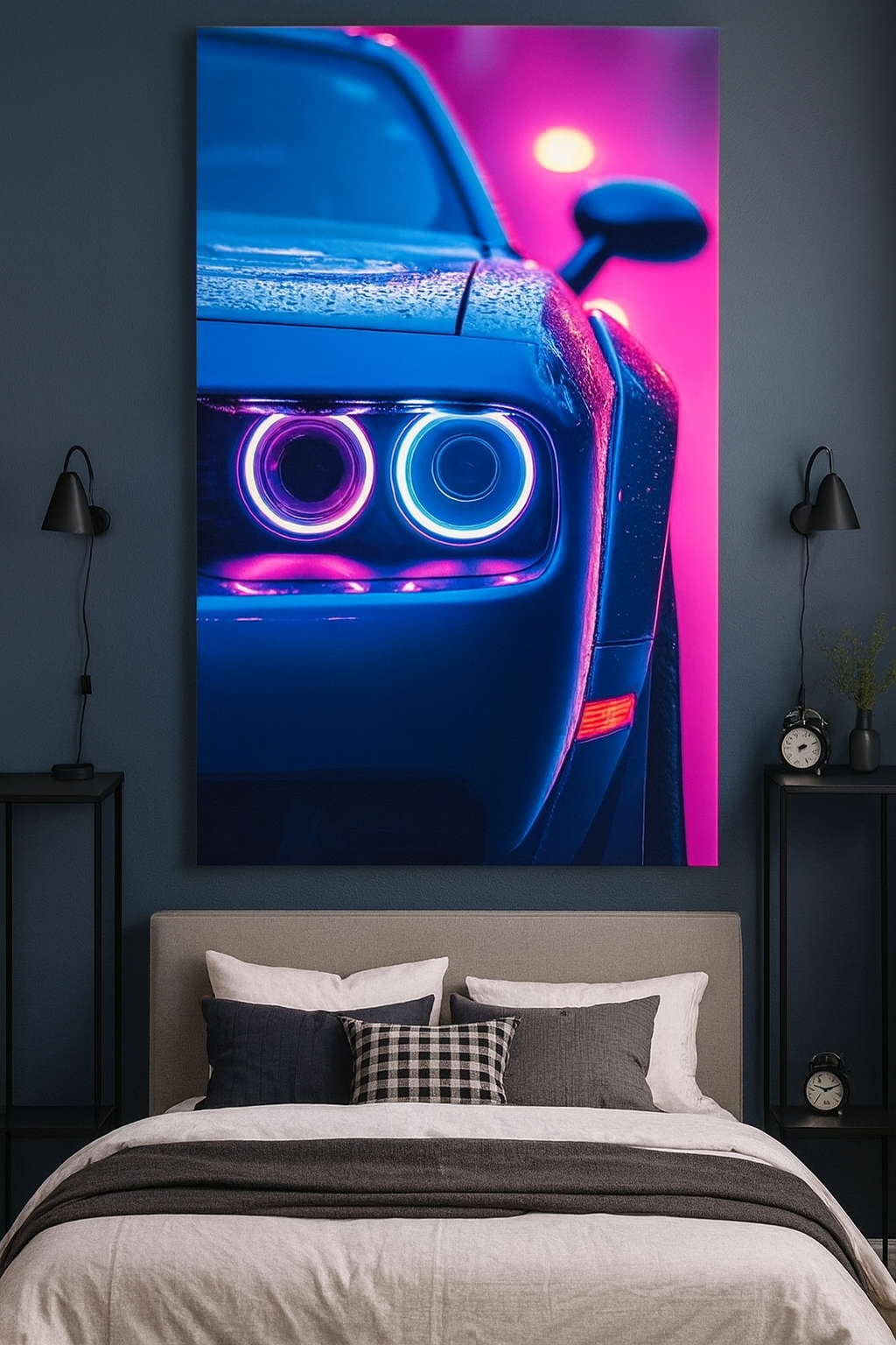 Neon Street Pulse Car Wall Art