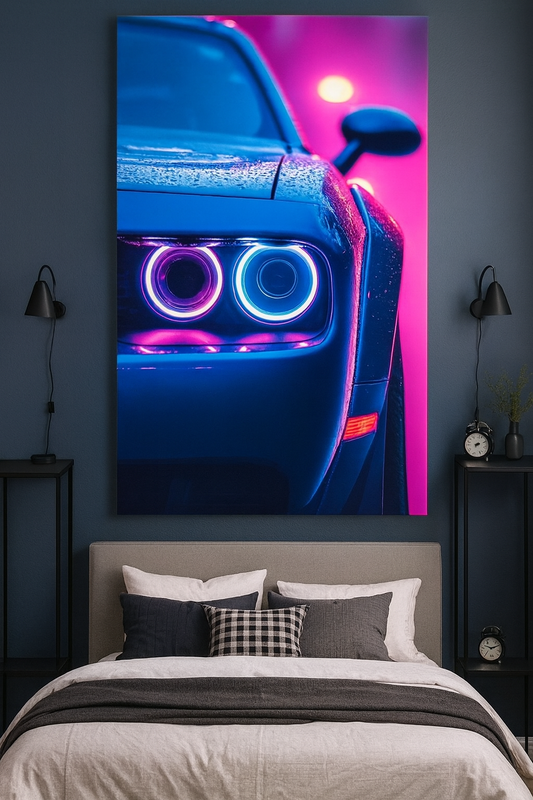 Neon Street Pulse Car Wall Art