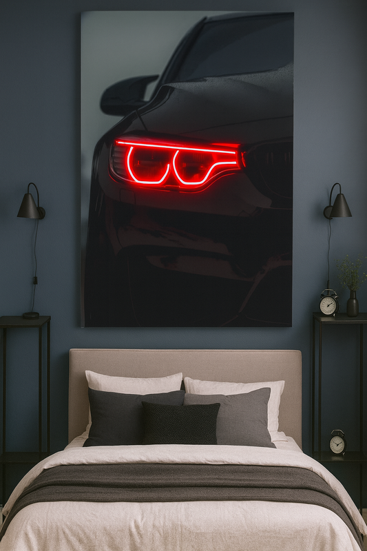 Shadow Beast BMW – Red Neon Wall Decor for Bedroom & Gaming Room neon car wall art