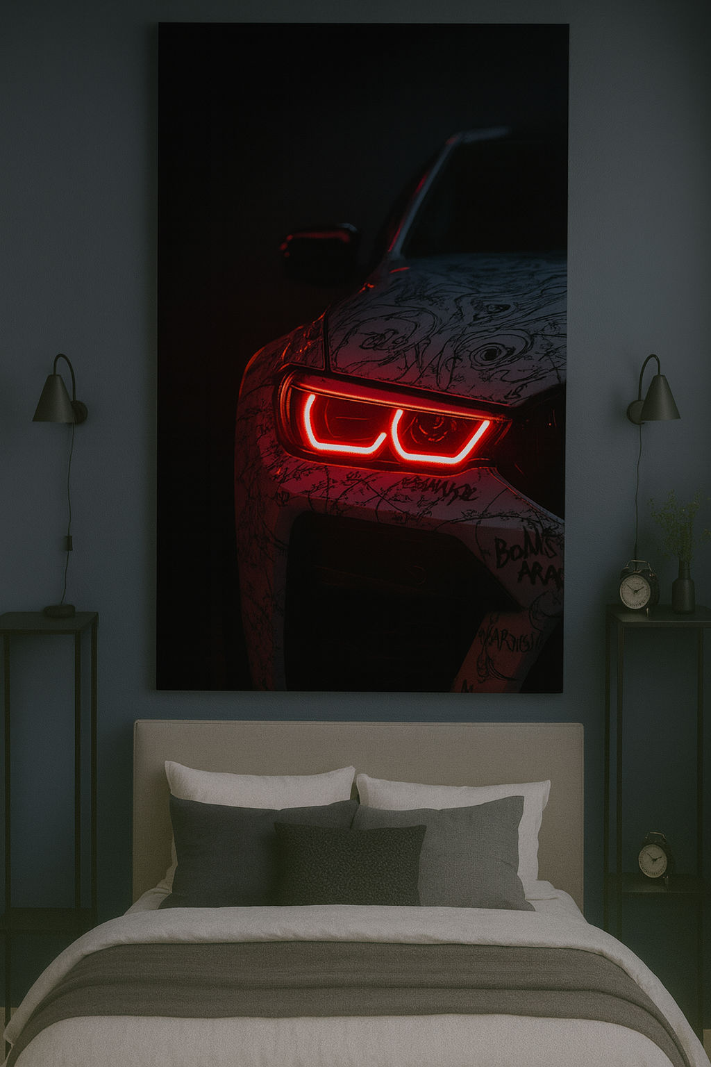 Graffiti BMW Red Neon Headlight – 6mm Neon Flex Wall Art