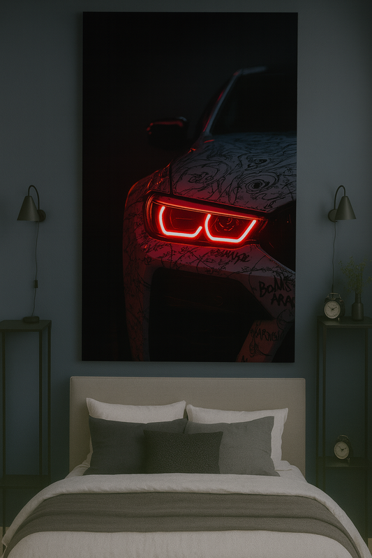 Graffiti BMW Red Neon Headlight – 6mm Neon Flex Wall Art